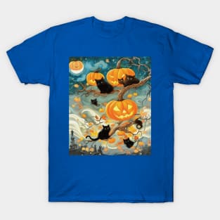 Halloween Preparation The Black Cat And Pumpkin Patch T-Shirt